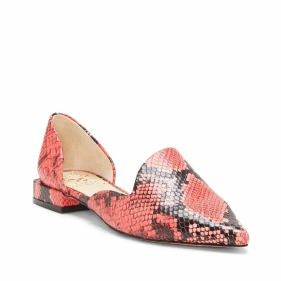 NWB Vince Camuto Cruiz Watermelon Python Flats 9.5 - Picture 1 of 6
